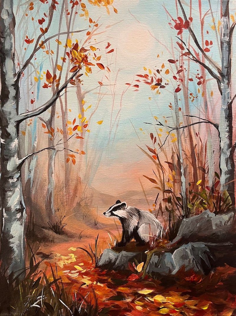 Join Brush Party to paint the gorgeous 'All Sett for Autumn' in Iffley, Oxford