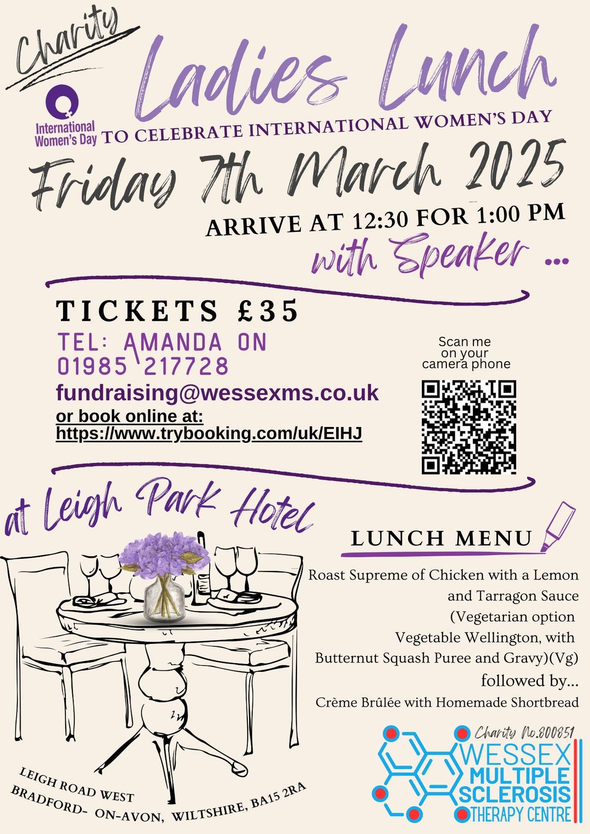 Charity Ladies Lunch to celebrate International Women's Day