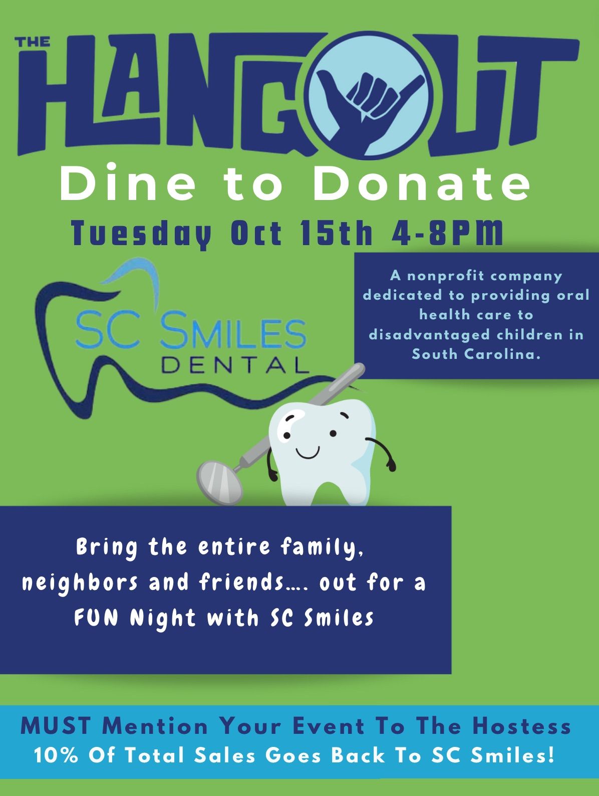 Dine to Donate at the Hangout 