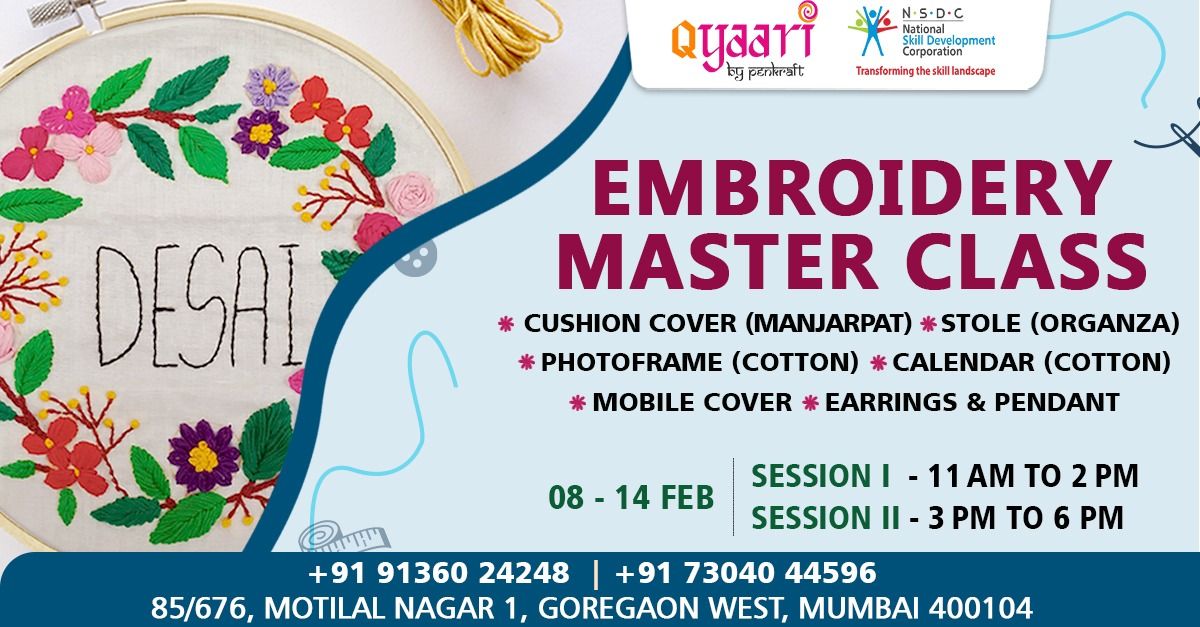 PENKRAFT EMBROIDERY MASTERCLASS