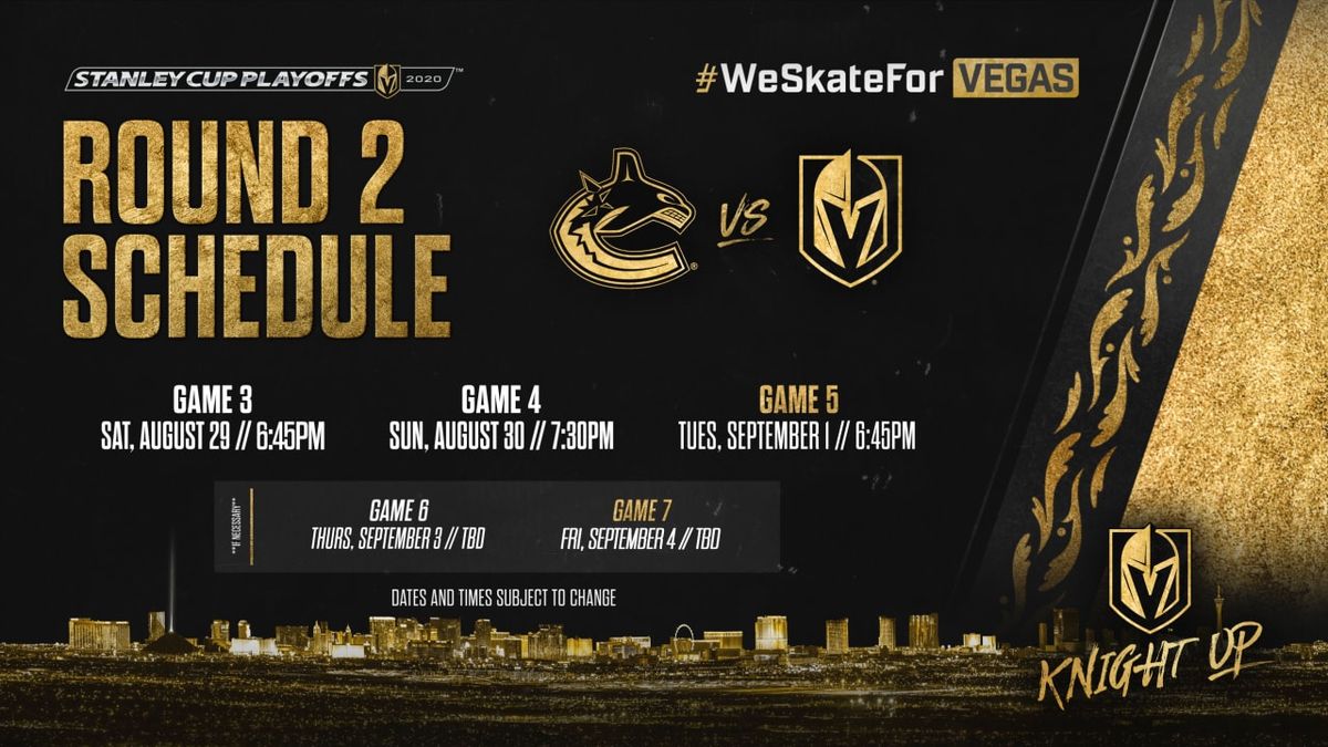 NHL Western Conference Second Round: Vegas Golden Knights vs. TBD - Home Game 1 (Date: TBD - If Necessary)