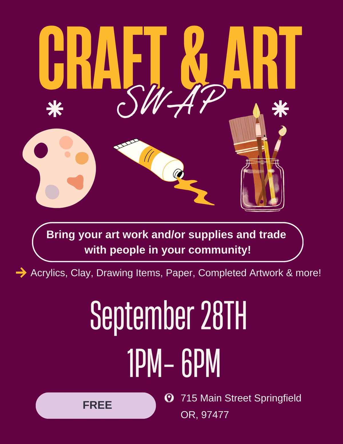 Craft Supply and Artwork Swap