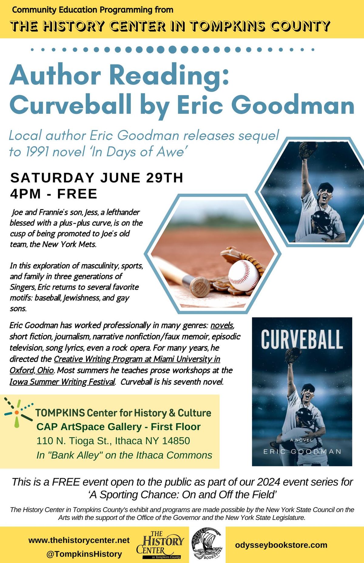 Curveball - Author Reading by Eric Goodman @ The History Center