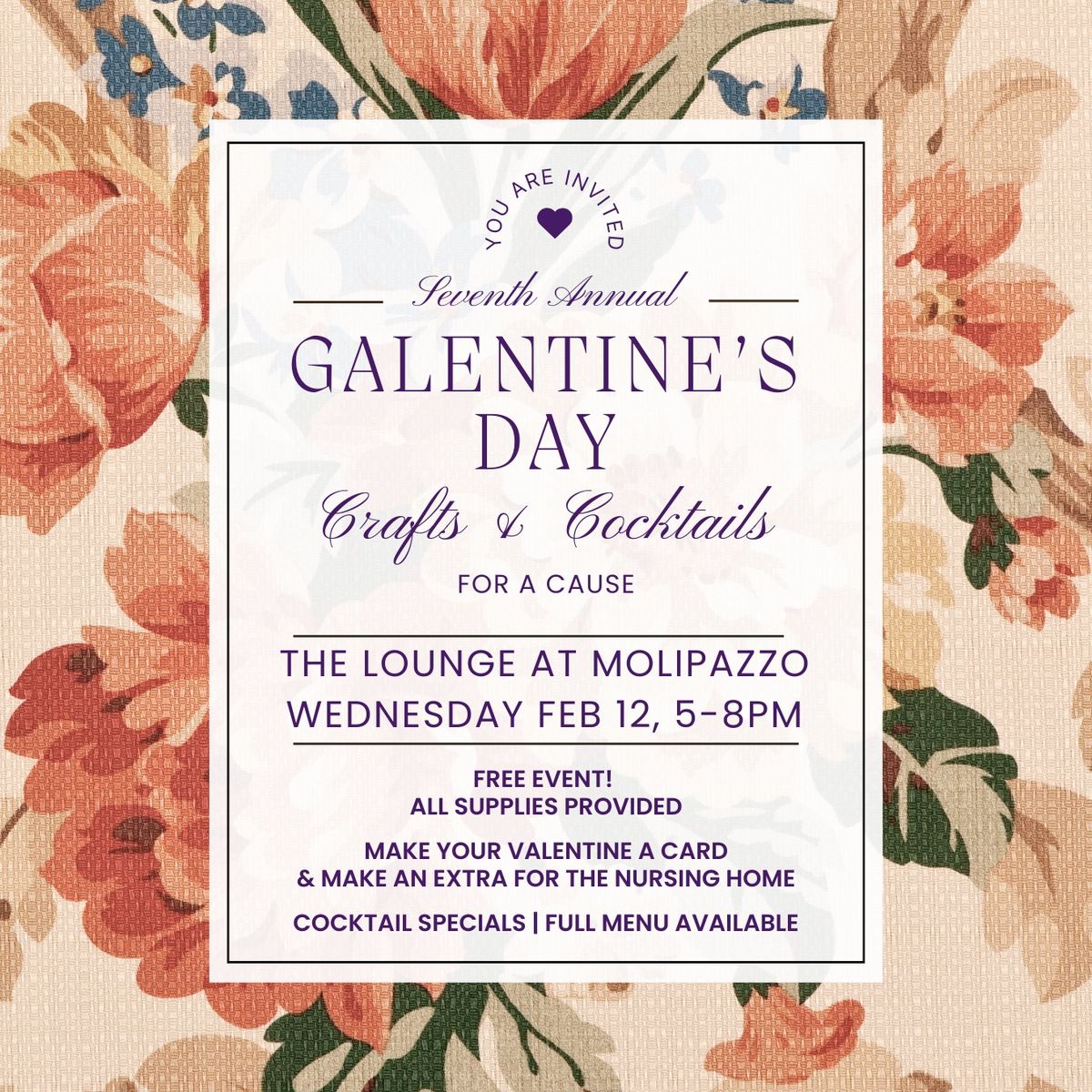 7th Annual Galentine\u2019s Day: Crafts & Cocktails for a Cause \ud83d\udc8c