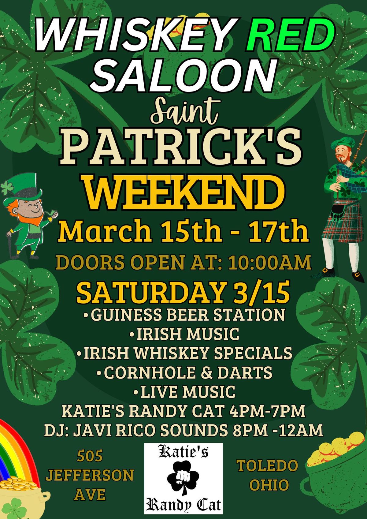 Whiskey Red Saloon forst annual St. Patricks Day party.