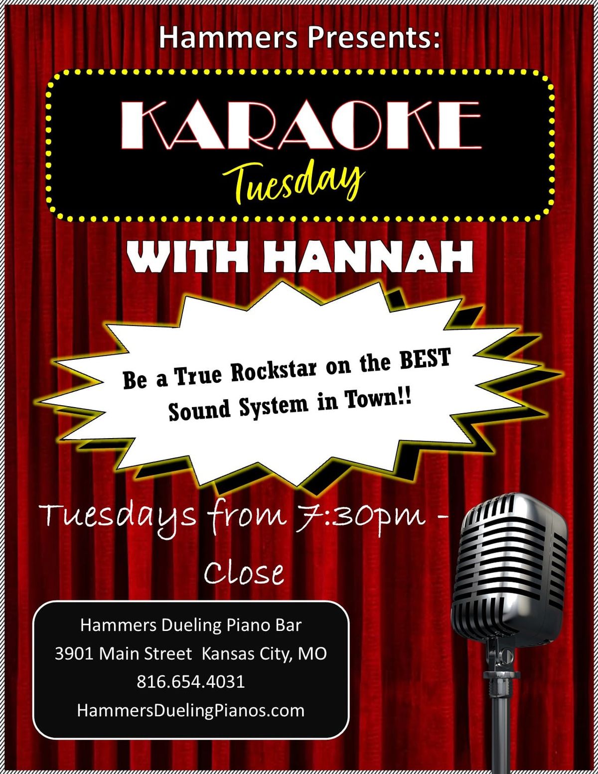 Karaoke Tuesday at Hammers!