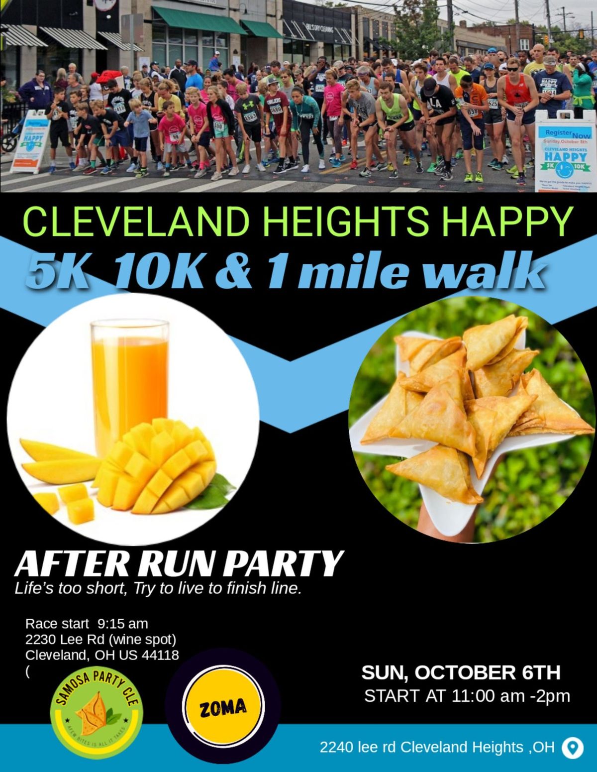 Cleveland Heights Happy 5k 10k 1 mile walk after run party