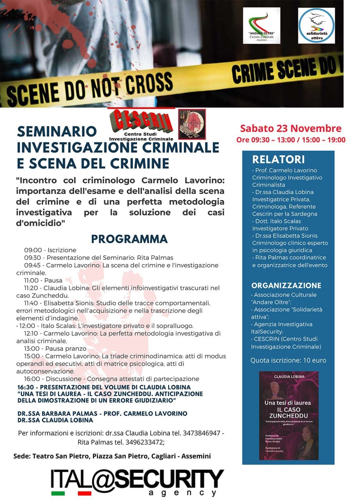 Seminario CESCRIN Investigazione criminale e scena del crimine.