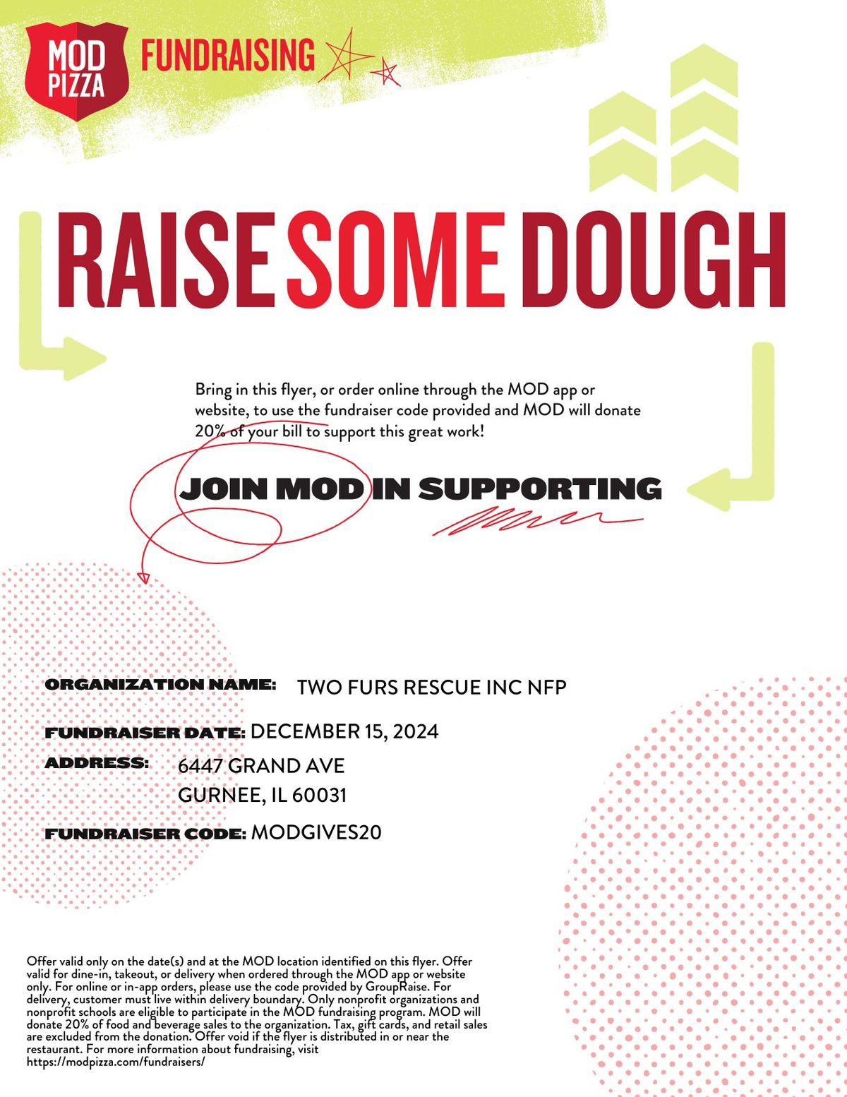 Raise Some Dough @MOD PIZZA - Gurnee