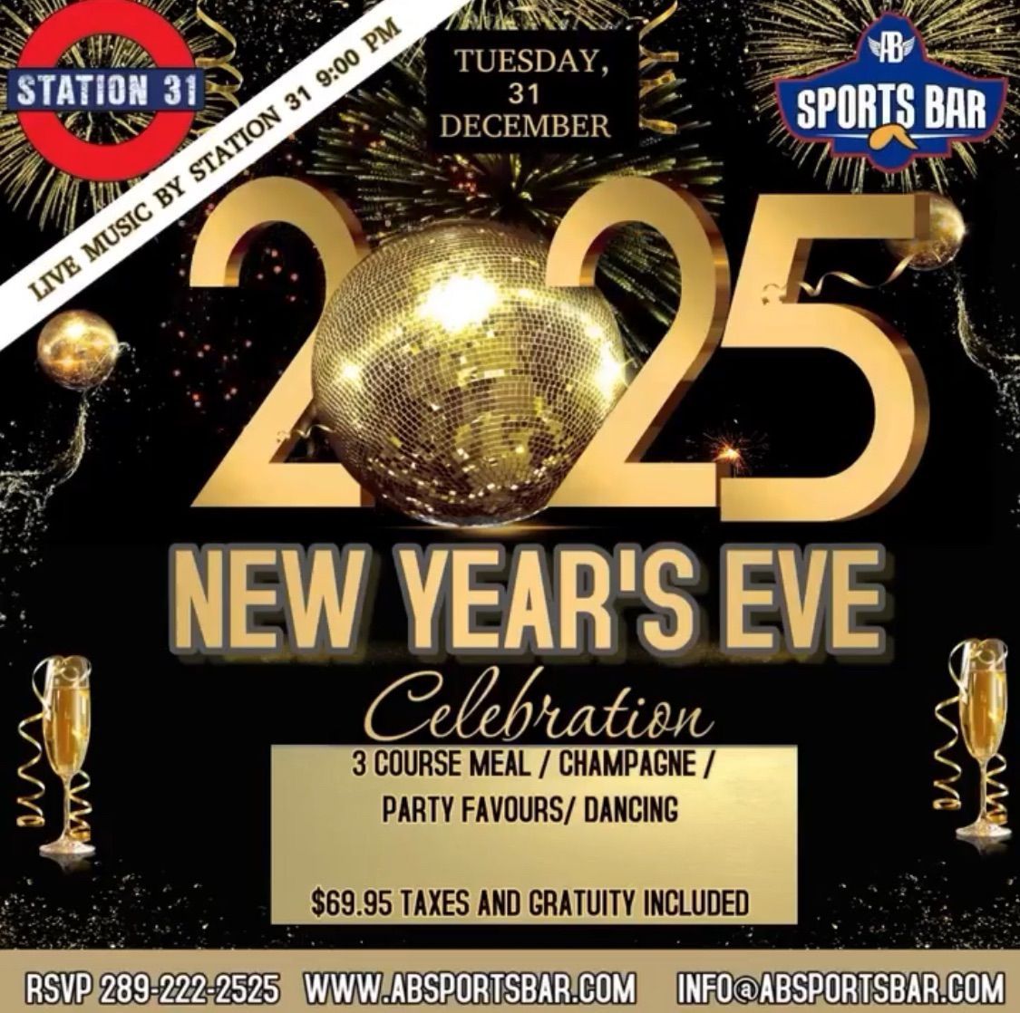 New Years Eve 2025 - Live at AB Sports Bar