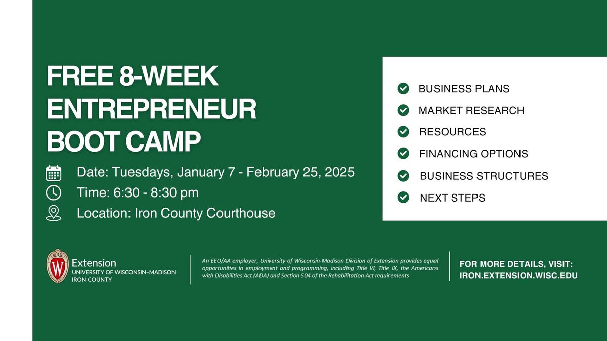 Free 8-Week Entrepreneur Boot Camp Program