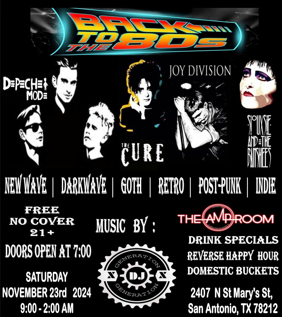 Back to the 80's New Wave |  Dark Wave  |  Goth  |  Retro | Underground Dance Party