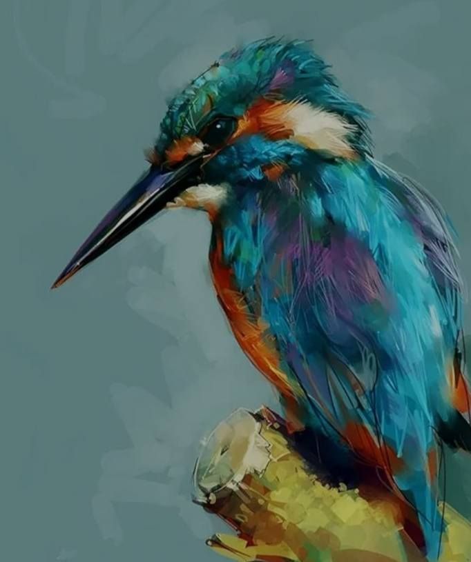 Kingfisher in pastels