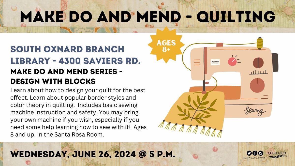 Make Do and Mend - Quilting, Design with Blocks \/ Hacer y remendar - retazos