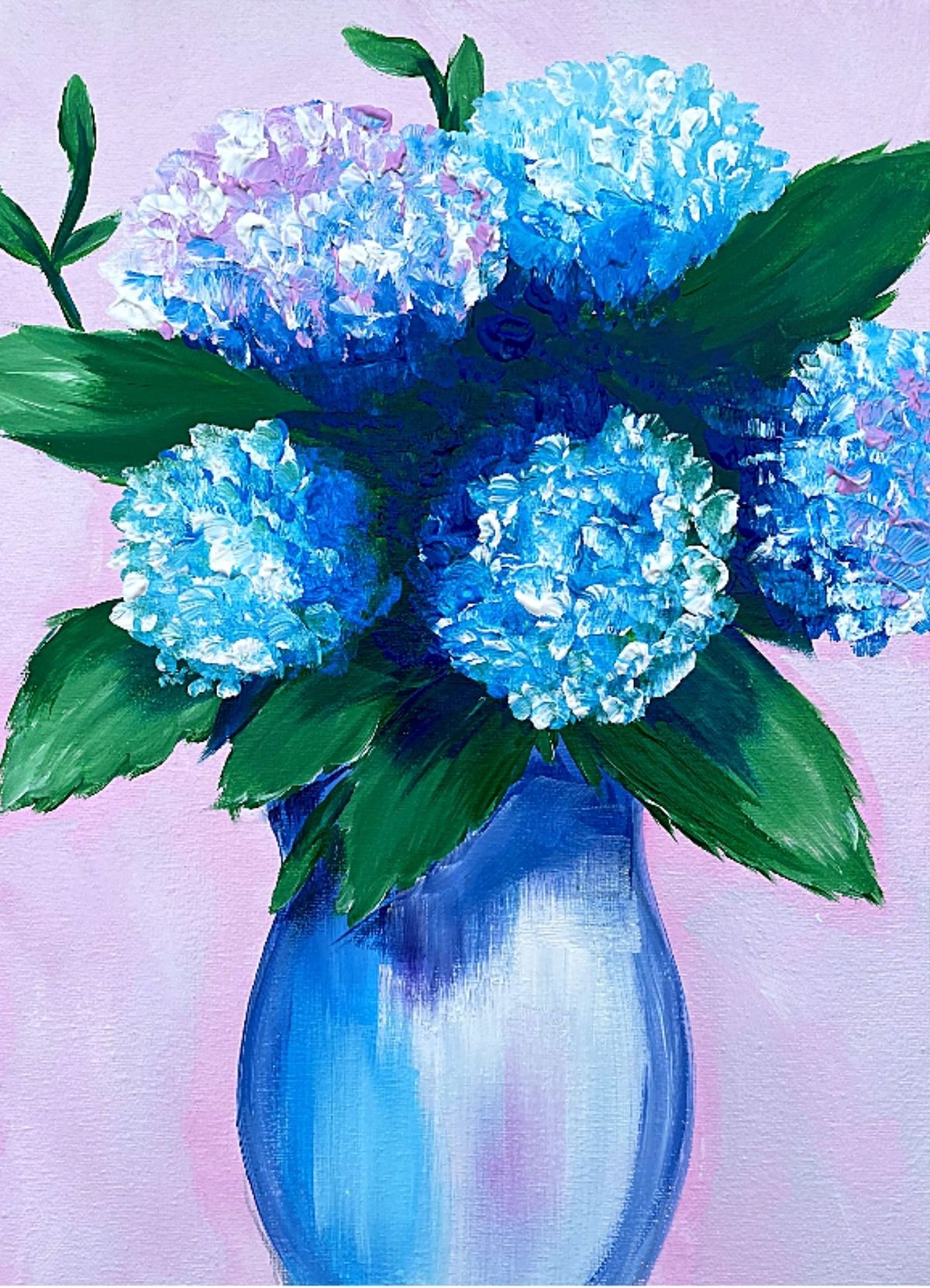 Paint and Wine Night in Papamoa - Hydrangea Vase