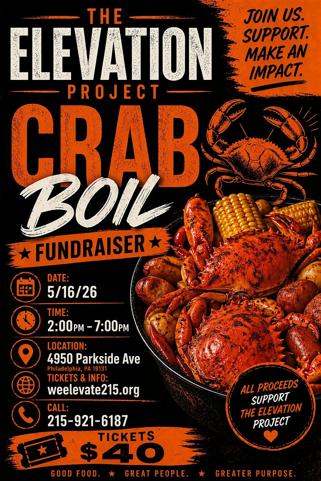The Elevation Project Crab Boil Fundraiser