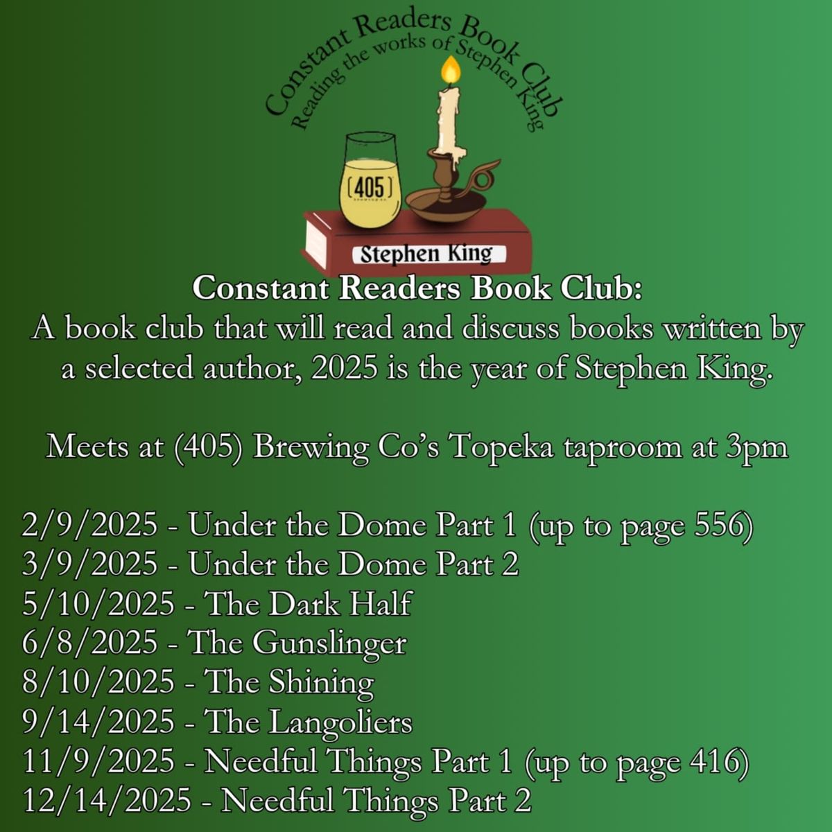 Constant Readers Book Club with (405) Brewing Co 