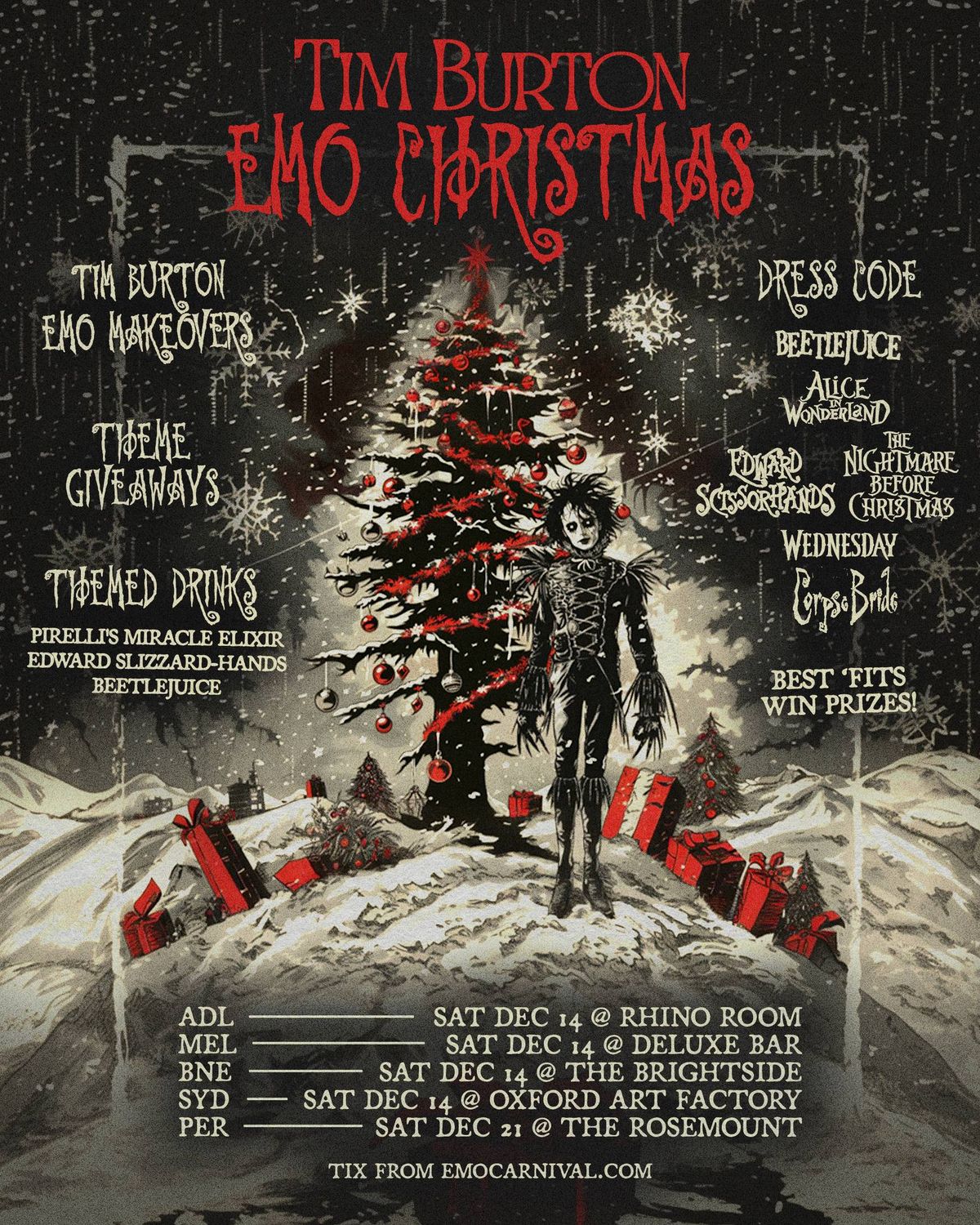 Tim Burton Emo Christmas - Emo Night Perth