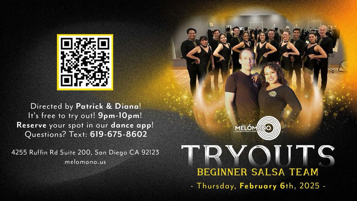  Mel\u00f3mano Beginner Salsa Partner Team FREE Tryout! 2\/6!