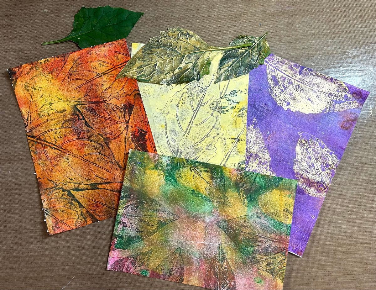 Fall Leaves Gelli Plate Print Class