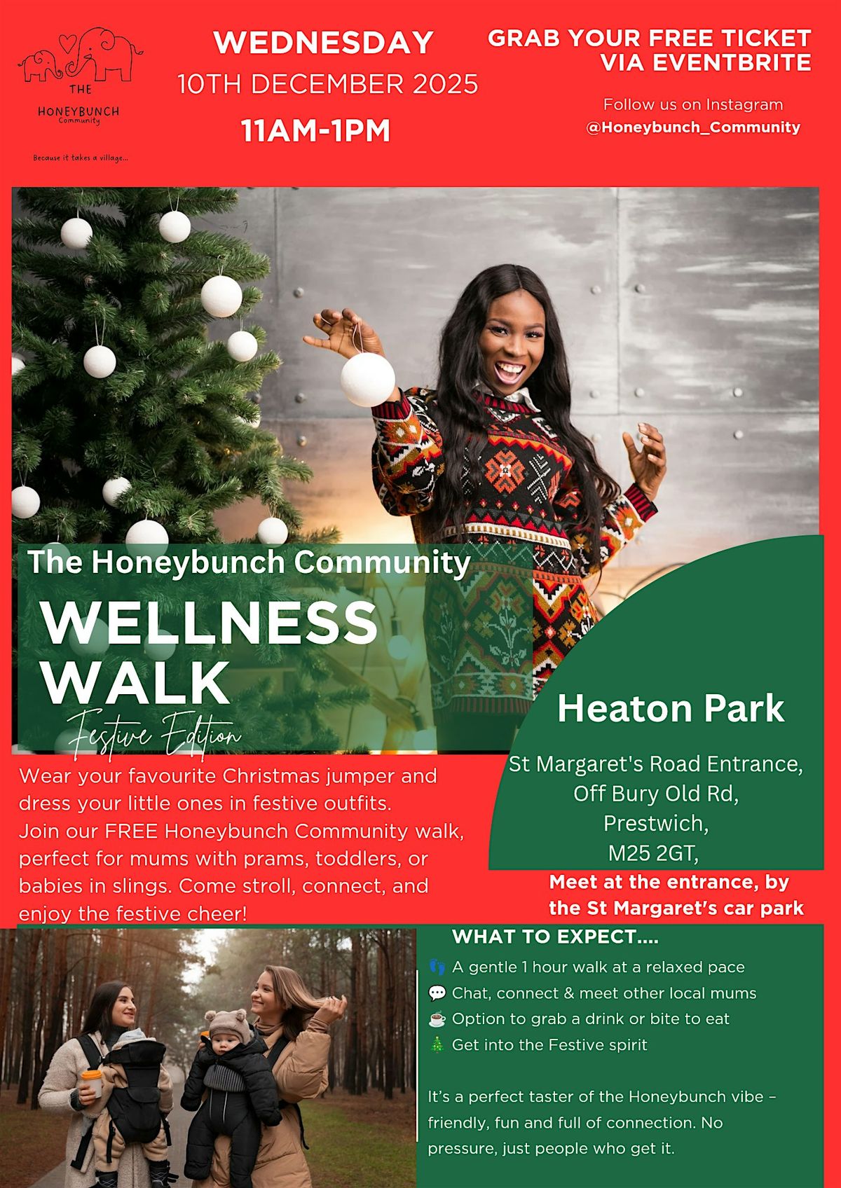 The Honeybunch Community - Mum & Baby Wellness Walk - Festive Edition