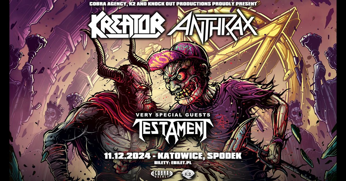 Kreator, Anthrax + Testament \/ 11 XII 2024 \/ Katowice