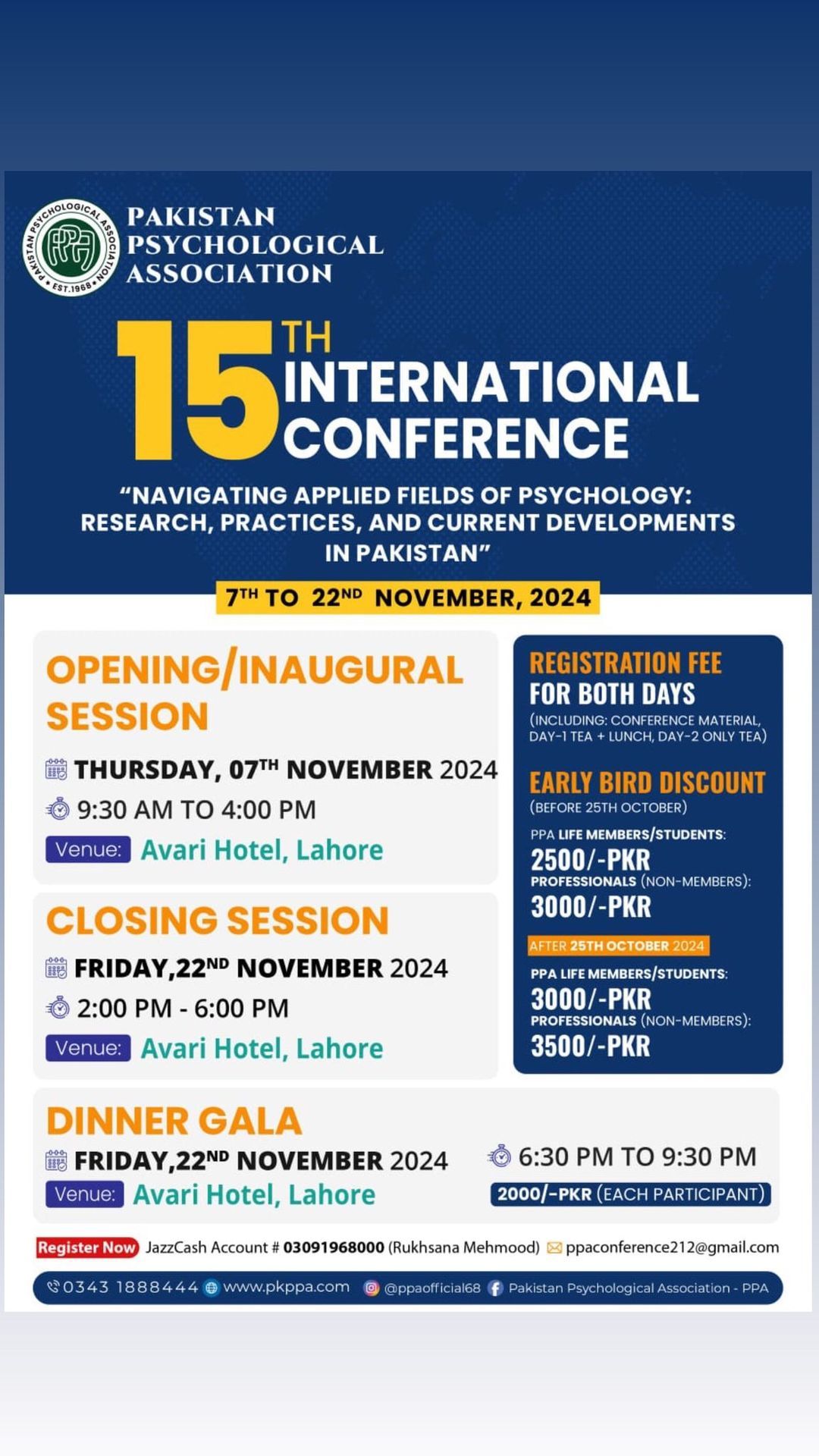 15th International Conference Inaugural Day 