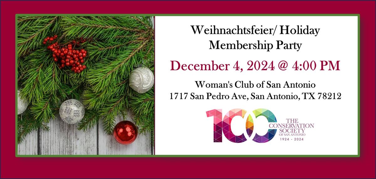 Conservation Society's Weihnachtsfeier - Holiday Party