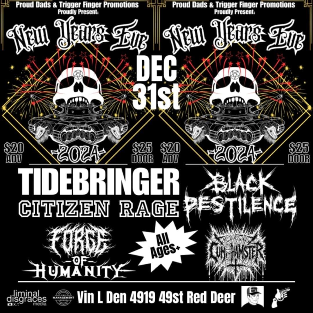 New Years Eve at the FLEX  w\/ Tidebringer\/CitizenRage\/ForgeofHumanity\/BlackPestilence\/ CumHamster