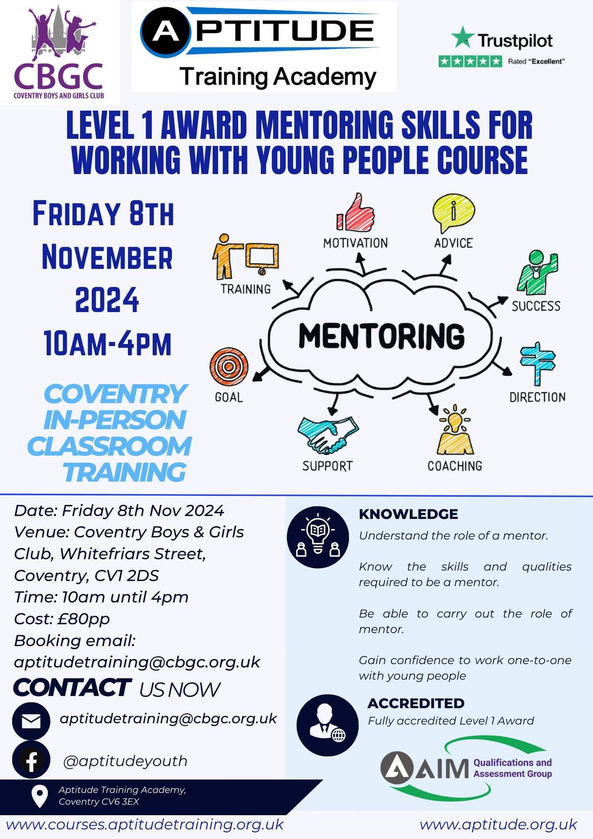 Level 1 Award in Mentoring Skills for Working with Young People 1 day course