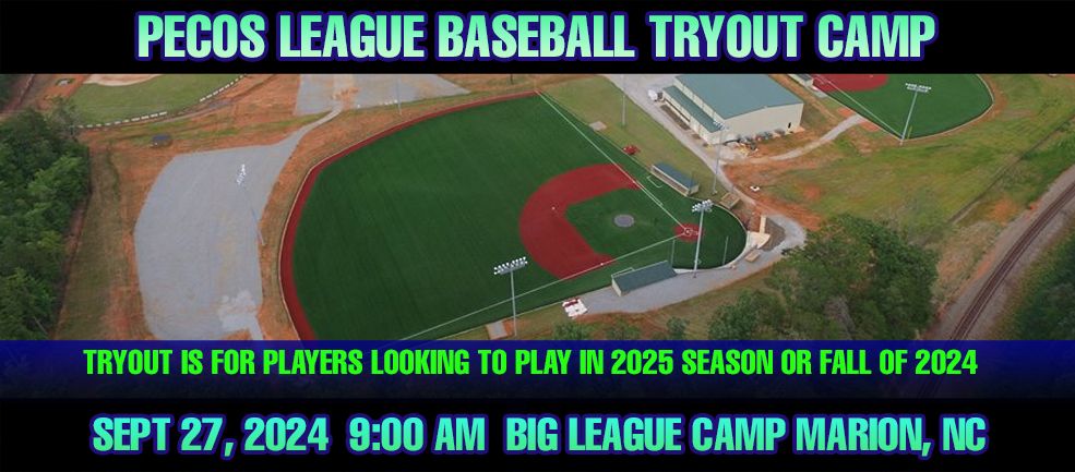 Pecos League Tryout Camp North Carolina