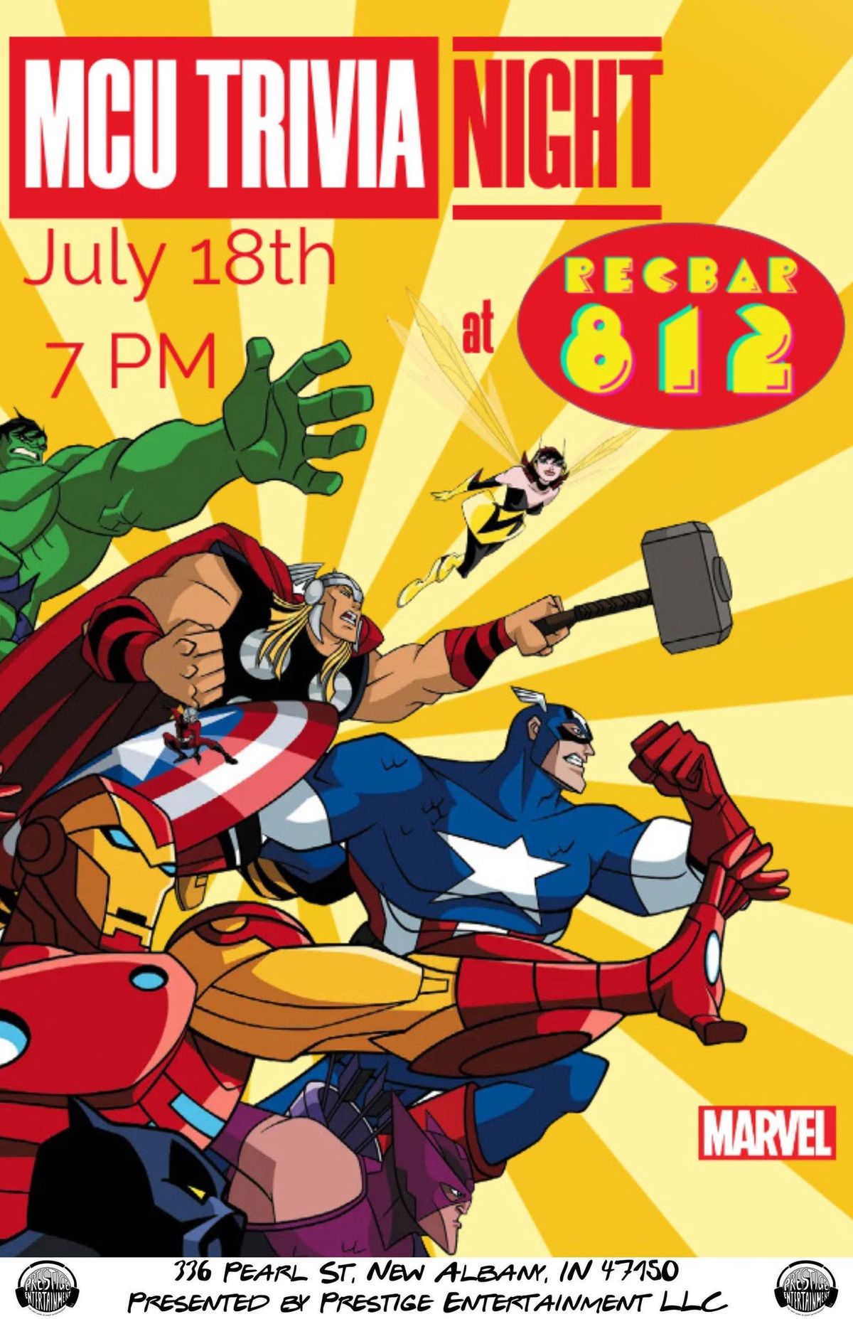 Marvel (MCU) Trivia Night at Recbar 812