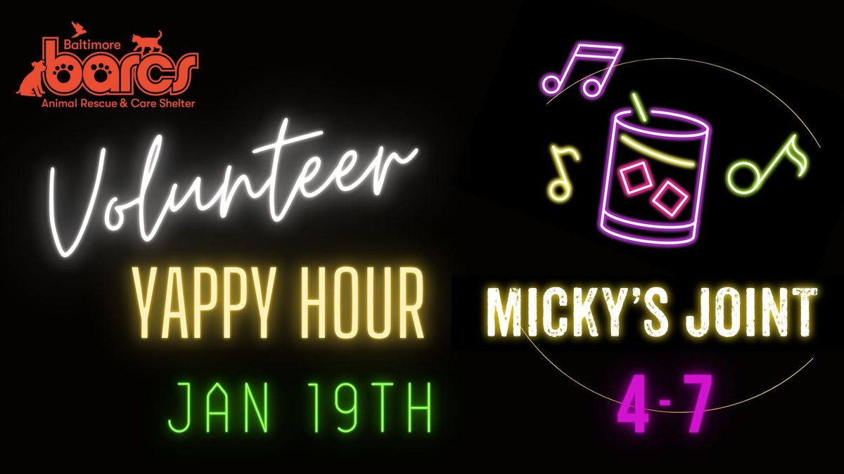 BARCS Volunteer Yappy Hour-January