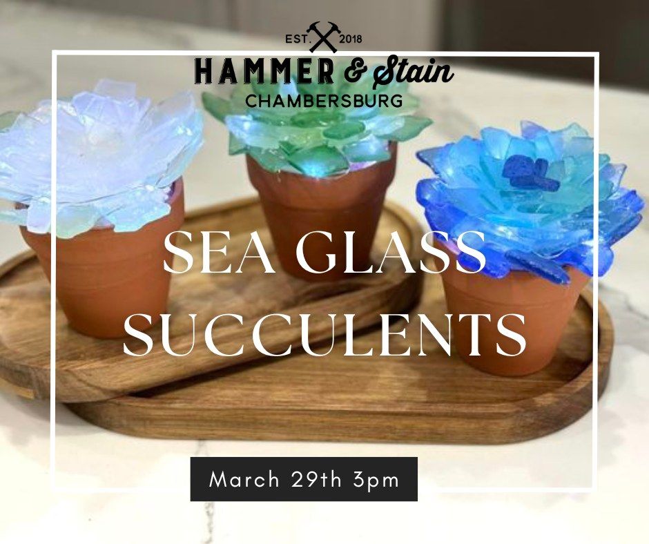 Saturday March 29th- Sea Glass Succulents Workshop 3pm