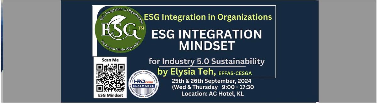 ESG INTEGRATION MINDSET - Reduce Costs, Increase Productivity, Reduce Risks Increase Opportunities