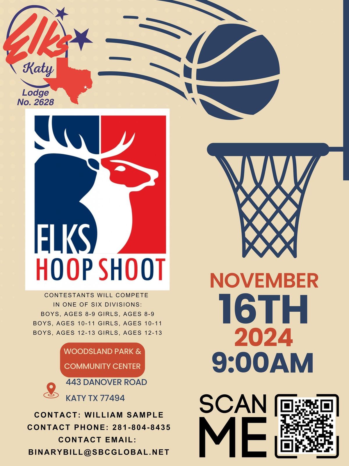 ELKS HOOP SHOOT (Open to Kids 8-13 yrs old) All are welcome!!!