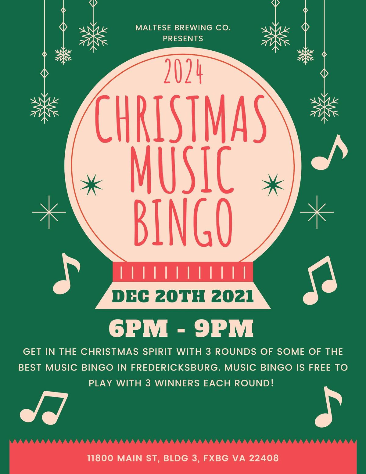 Christmas Music Bingo @ Maltese Brewing Co.