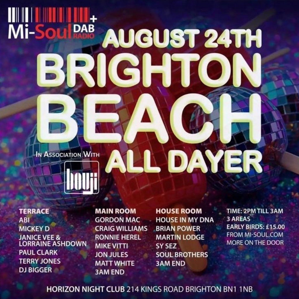 MI - SOUL Brighton Beach All Dayer - Sunday 24th August 2025