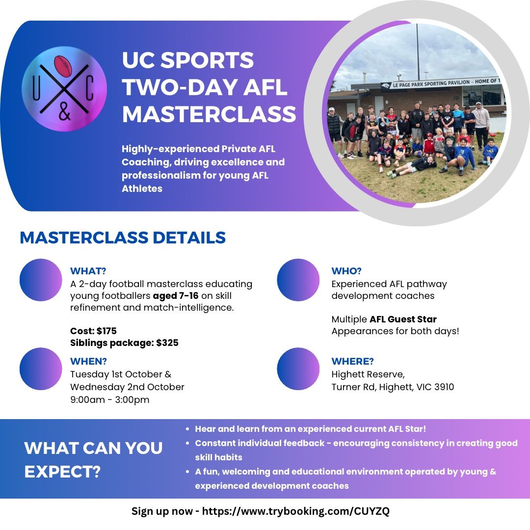 UC Sports Two-Day AFL Masterclass