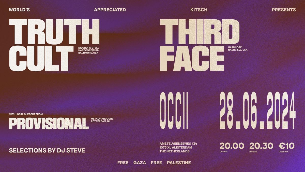 Thirdface (USA) + t.b.a. + Provisional (NL) at OCCII