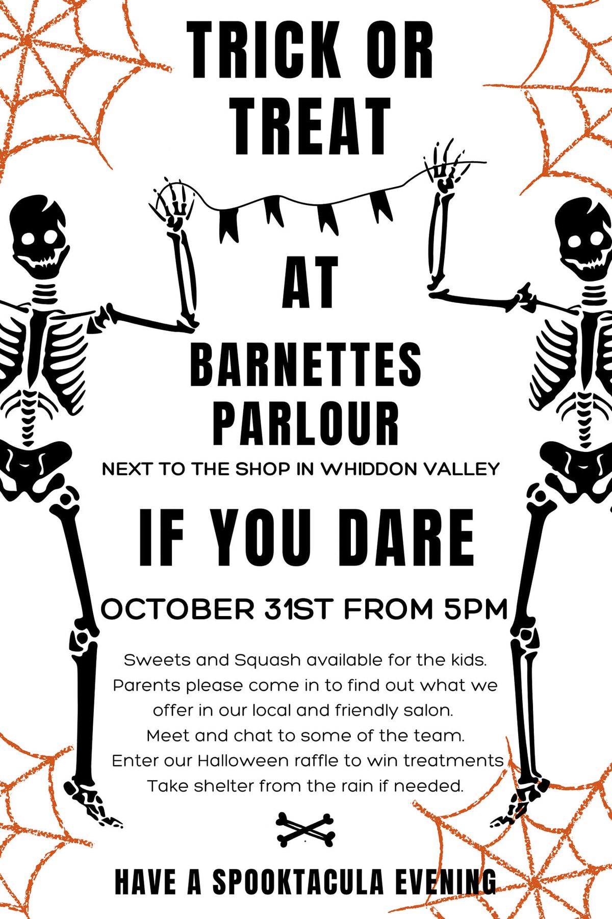 Trick or Treat at Barnette's Parlour