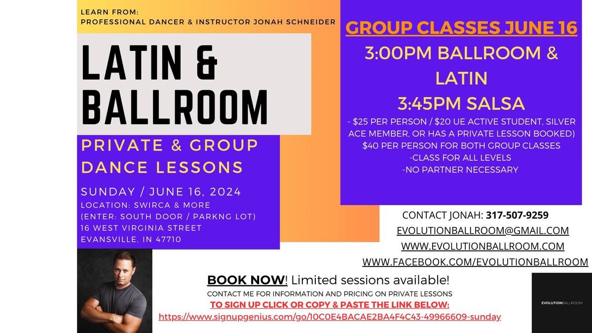 DANCE LESSONS\/GROUP & PRIVATE SESSIONS