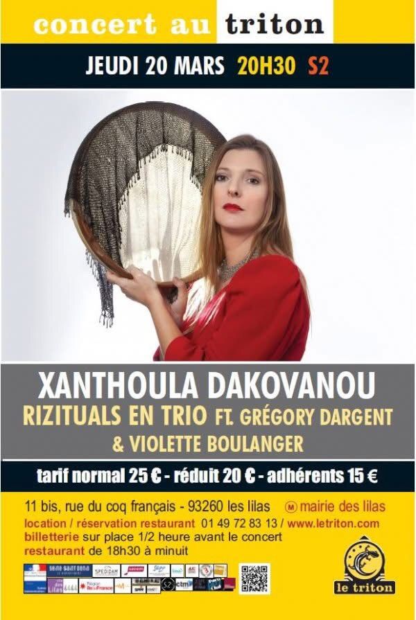 Xanthoula DAKOVANOU - Concert R\u0399ZITUALS, 20 mars \u00e0 20h30 au Triton, Paris