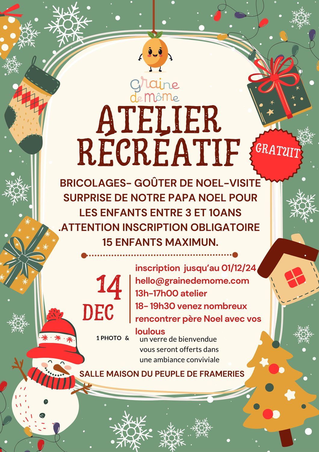 Apr\u00e8s -midi r\u00e9cr\u00e9ative sur le th\u00e8me de Noel