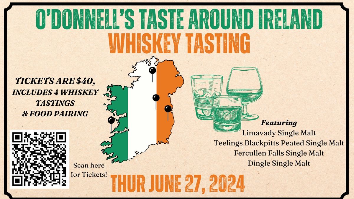 O'Donnell's Taste Around Ireland Whiskey Tasting