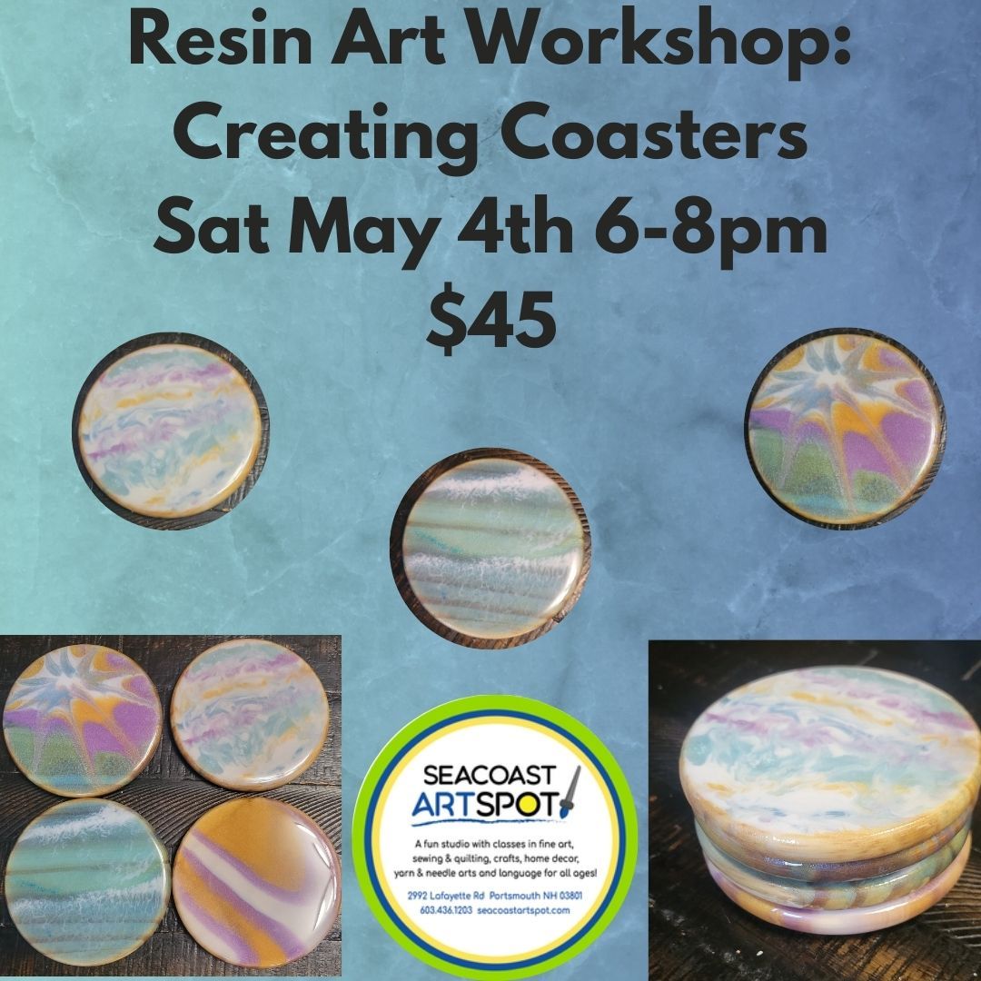 Resin Art Workshop: Creating Coasters! $45