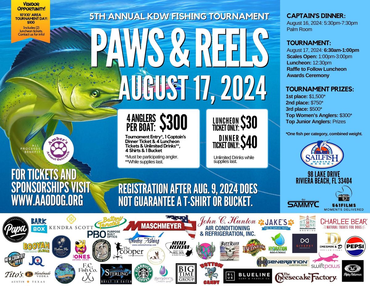 Paws and reels 5th annual fishing tournament fundraiser 