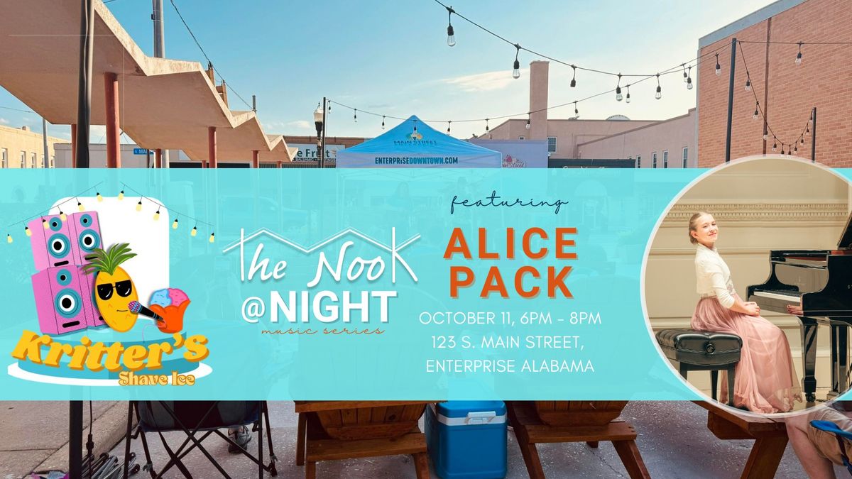 Nook at Night featuring Alice Pack