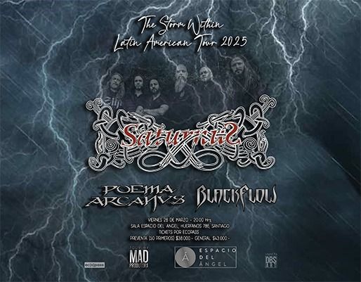 Saturnus en Santiago de Chile + Poema Arcanvs + Blackflow