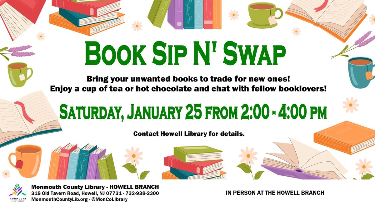 Book Sip N' Swap at Howell Branch